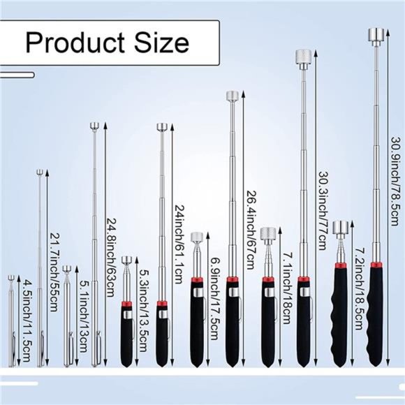 6 Pieces Telescoping Magnet Tools, Extendable Telescopic Magnetic Pick up Tools - Picture 2 of 7